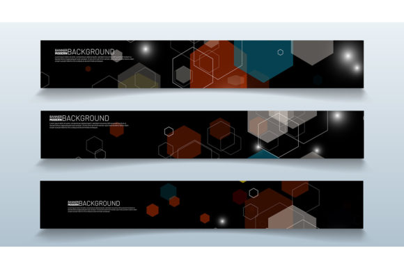 Dark Hexagon Banners: A Versatile Design Asset