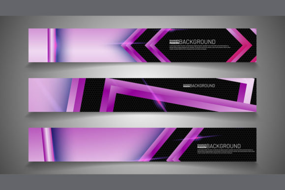 Pink Rectangular Banners: Versatile Design Assets