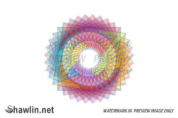 Rainbow Colored Floral Design Element O