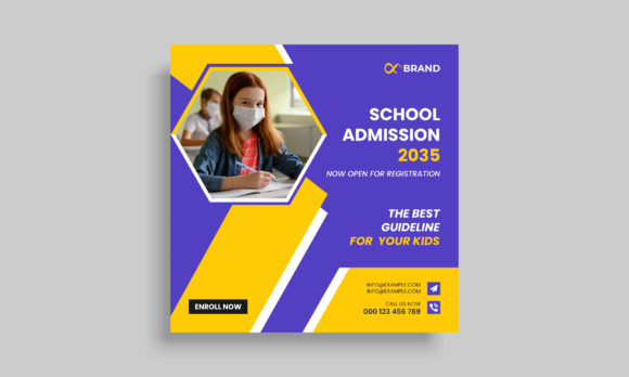 School Admission Square Post Template Guide